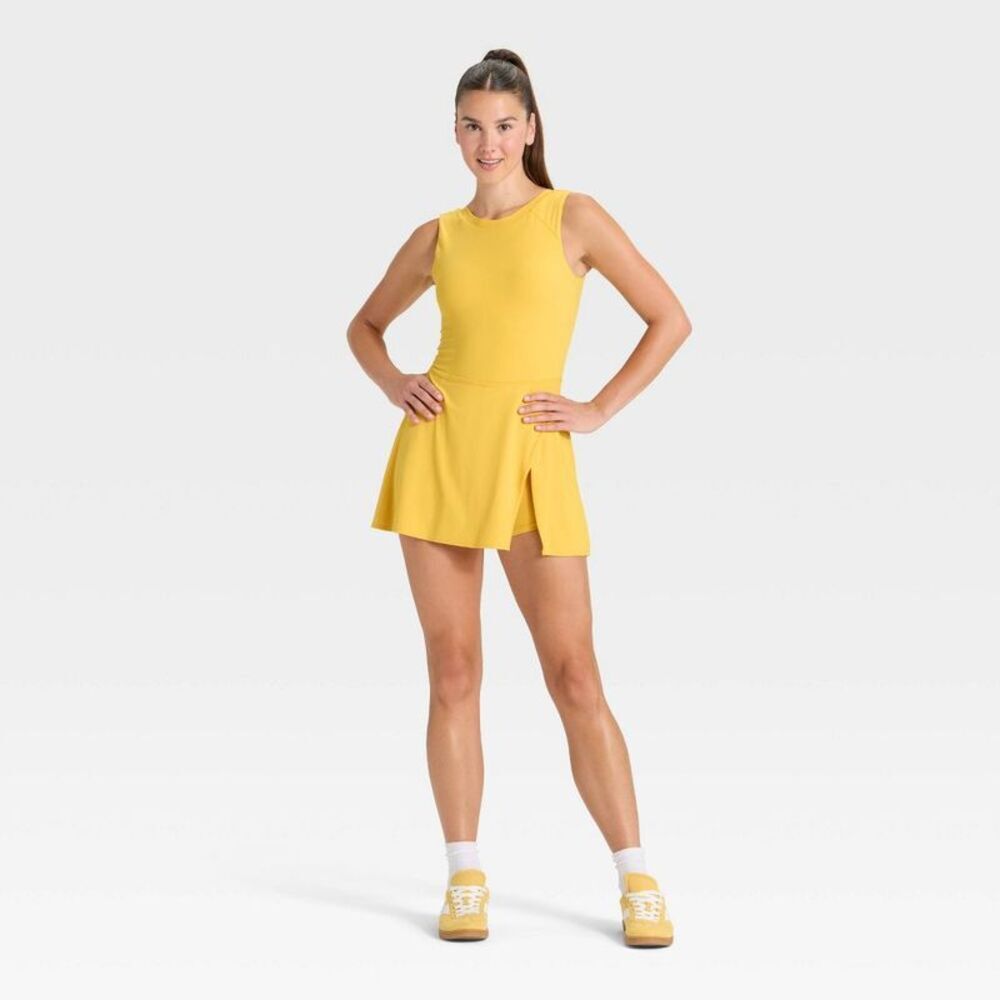 Women's Game Day High Neck Low Back Active Dress - JoyLab Yellow Gold XL